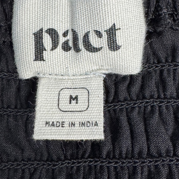 Pact One and Done Soirée‎ Smocked Wide Leg Jumpsuit Black Size Medium - Picture 12 of 15